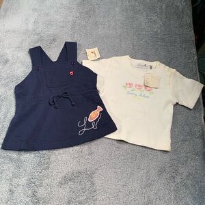 NOS vintage Ladybird Navy Dress and Cream Top Set 36M